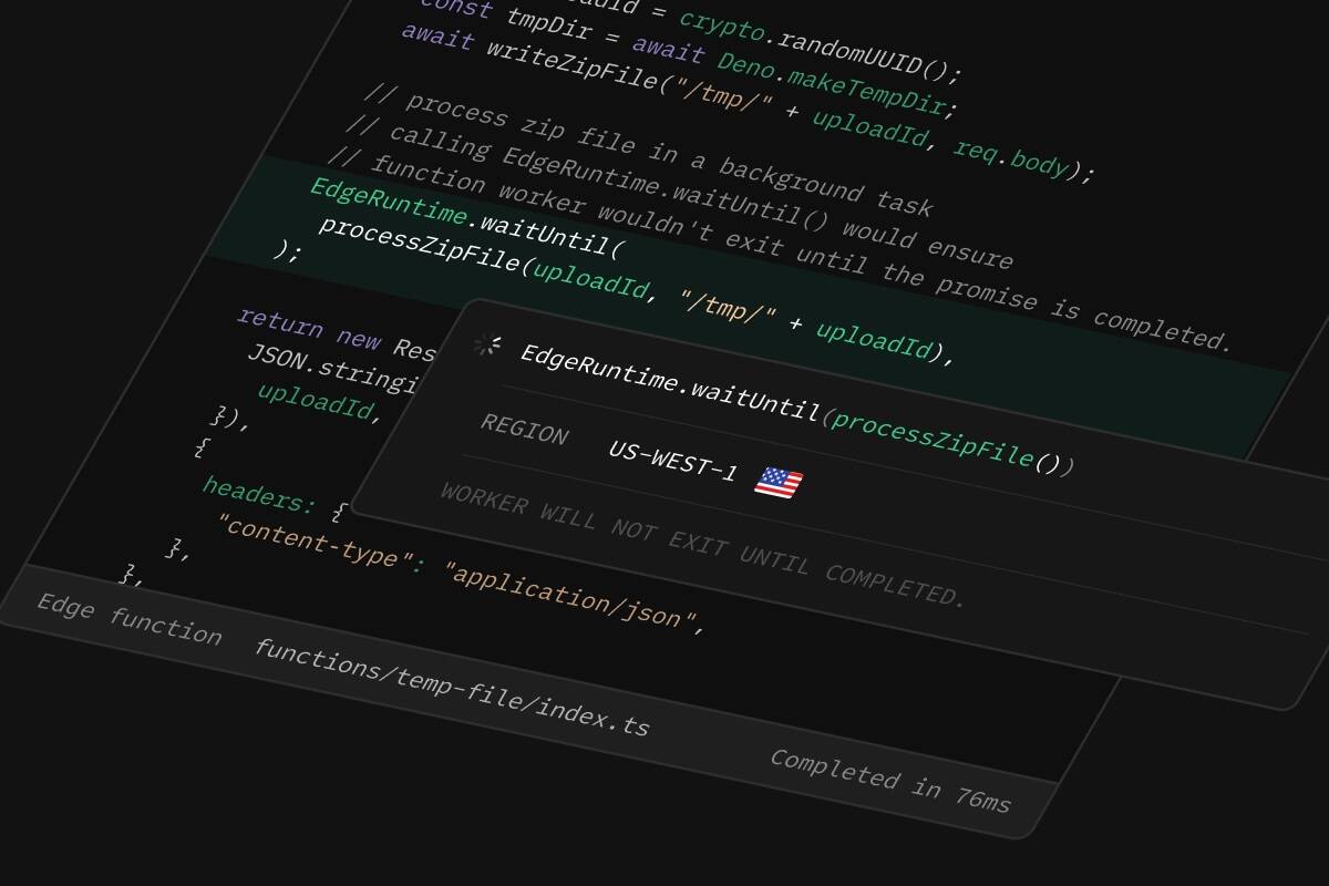Supabase Edge Functions: Introducing Background Tasks, Ephemeral Storage, and WebSockets